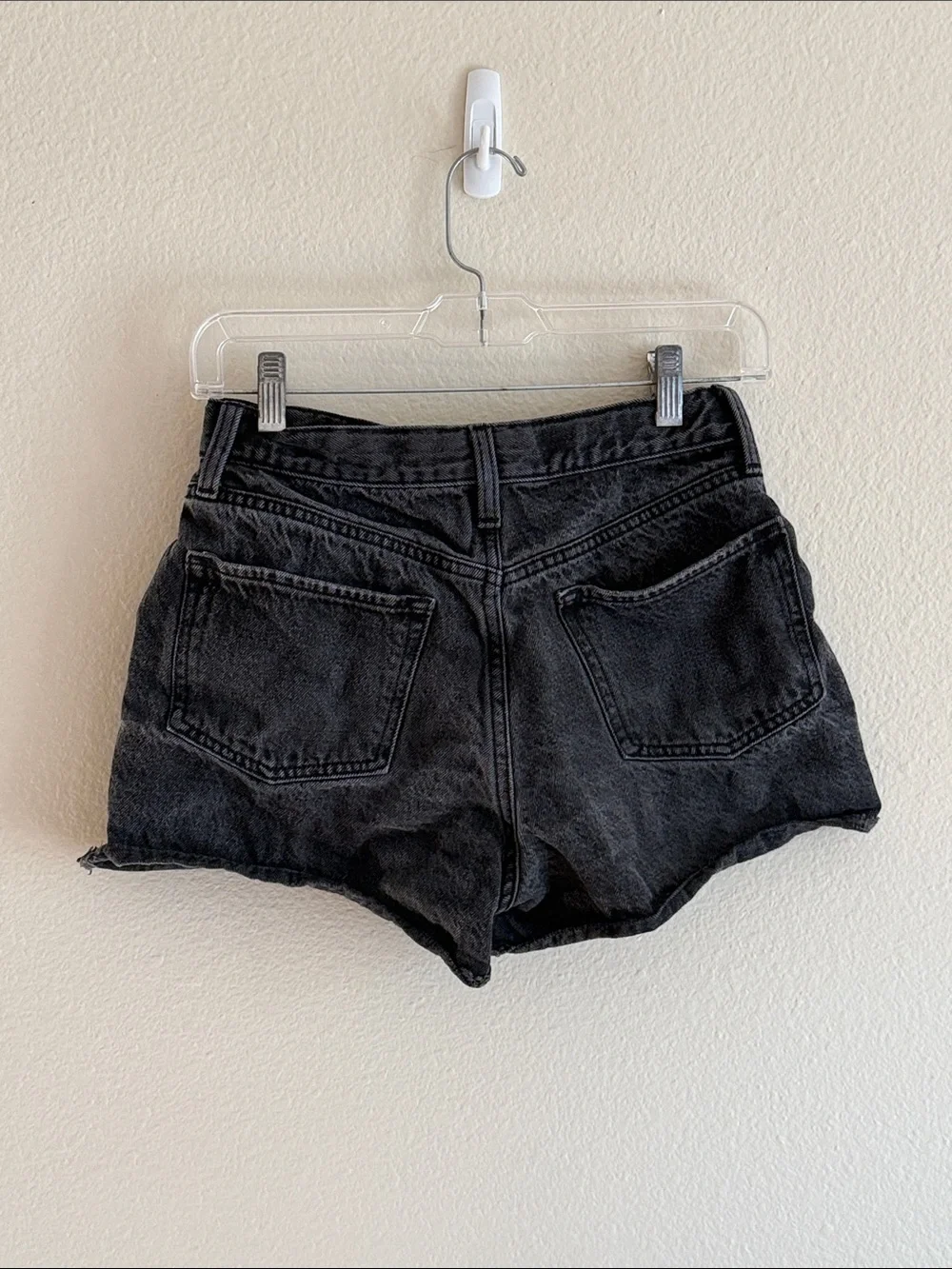 Old Navy Black Distressed High-Waist Denim Shorts